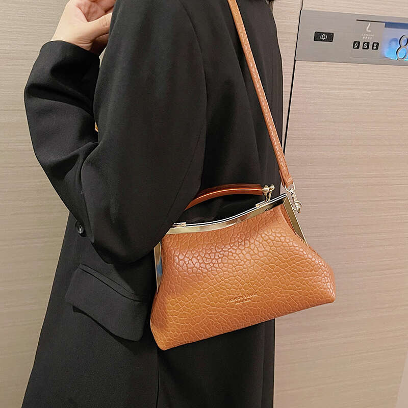 Designer Bag 2024 Winter Famouse Brand Handbag With Mental Handle Designer Pleated Shell Bag For Women Clutch Purses Crossbody Bag Long Belt
