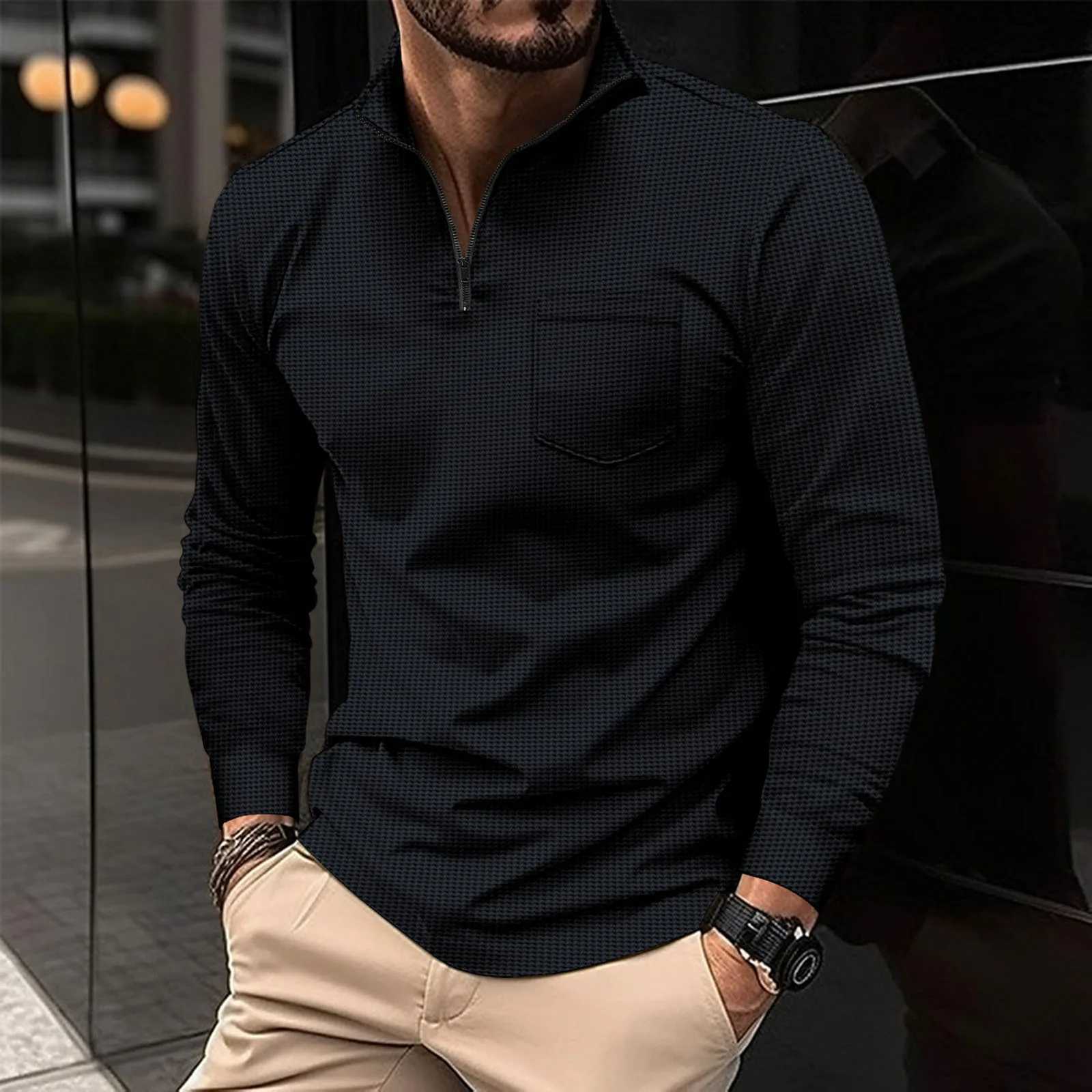 Spring/Summer 2024 New Casual Long SVE Shirt Fashion Zipper Pocket Comfortable Classic Wfle Sportswear Top W241106