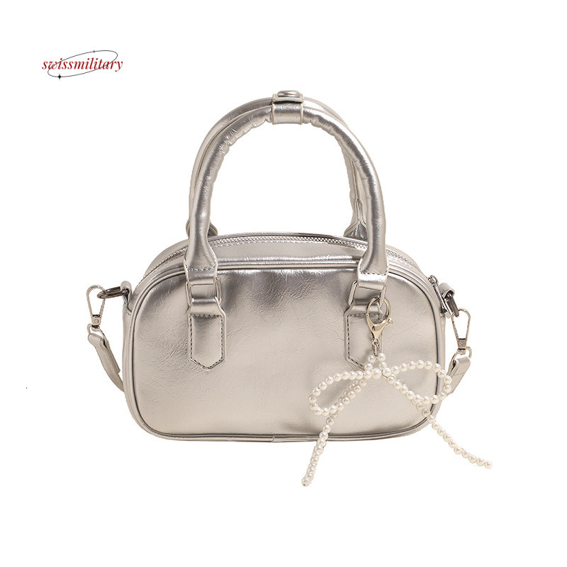 This year's popular pearl bow hand-held small for women 2024 summer new style shiny and versatile shoulder crossbody bag #27 swissmilitary