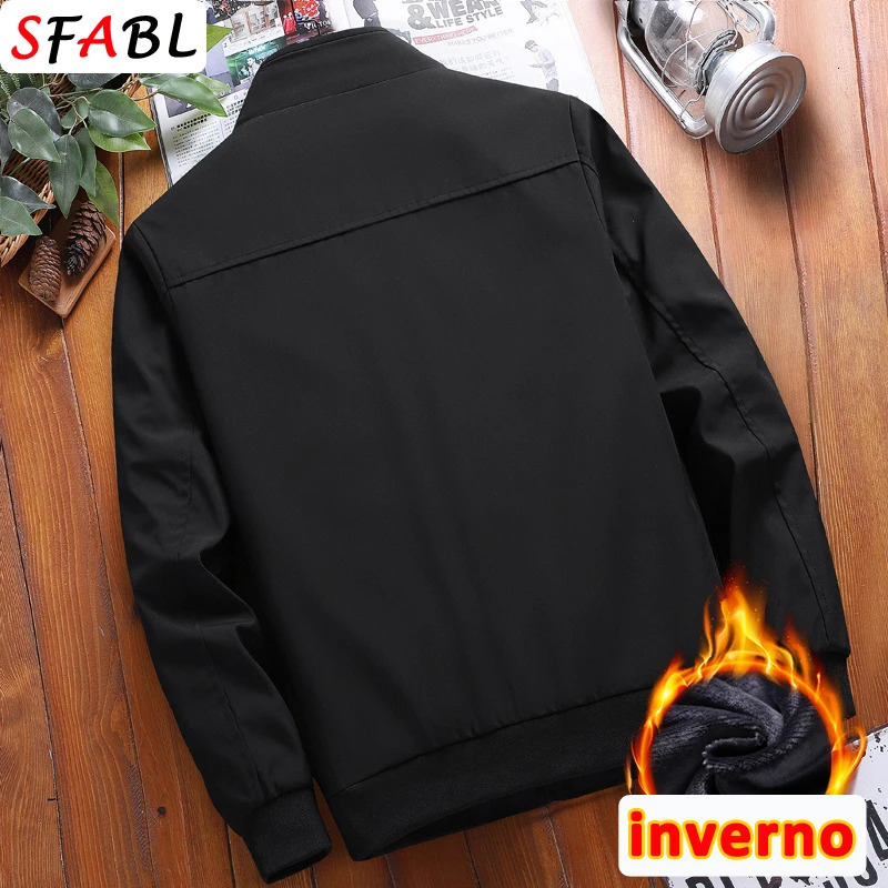Warm Fleece Autumn Winter Jackets for Men Business Office Dress Coat Casual Mens Winter Jacket Solid Color Outerwear Man 241106