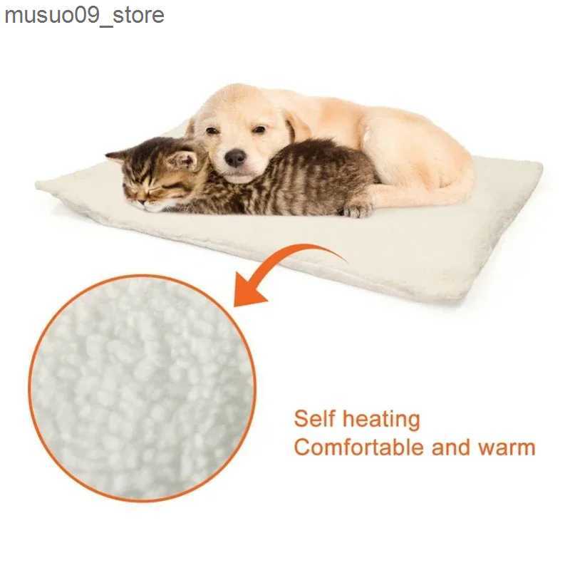 kennels pens Heating pet mat dog bed heater mat flannel dog mat dog blanket cat bed heater dog bed heater L240910