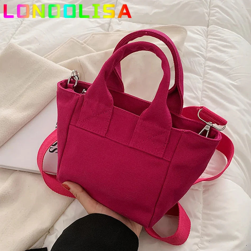 Fashion small canvas handbag womens large capacity shoulder cross body bag casual travel shopping handbag Sac A Main 241105