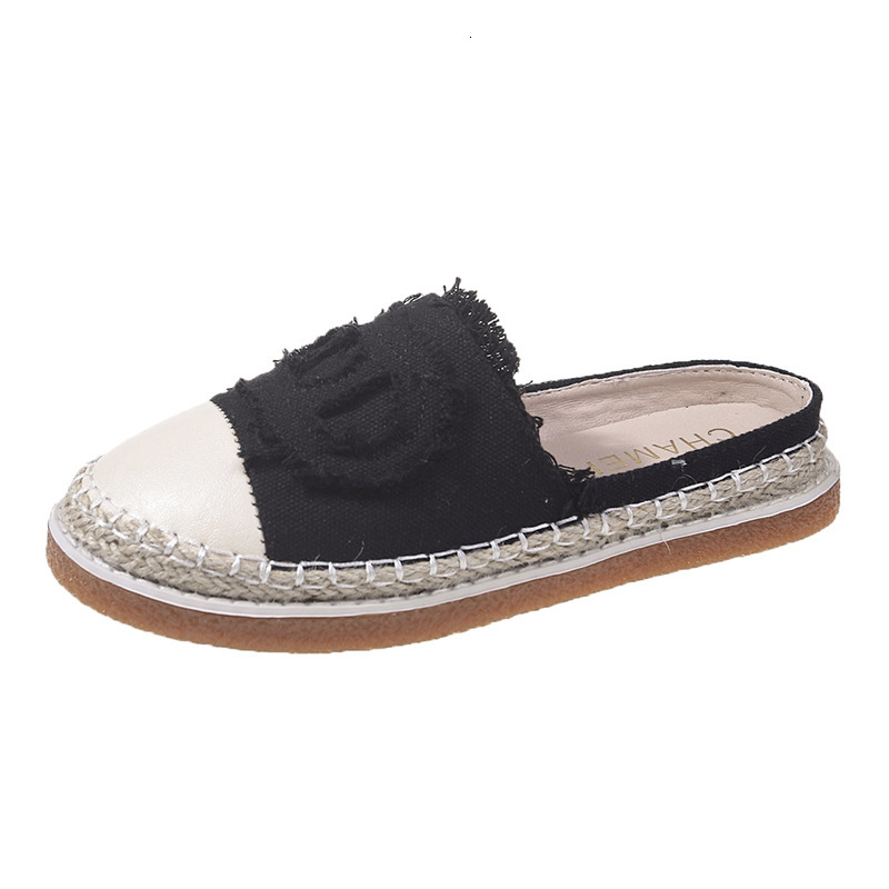 Fisherman's shoes for women 2024 new autumn casual flat toe half slippers, small fragrant style, internet famous, single shoe trend