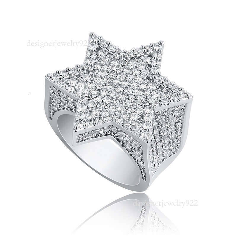 Jewelry Moissanite hip hop ring 925 sterling silver Stars Ring baguette VVS Moissanite men diamond ring