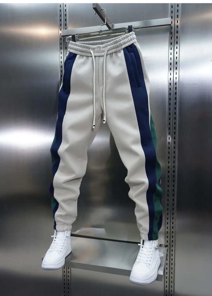 Autumn Outdoor Sweatpant Striped Stitching Casual Harem Pants Jogger Trousers y Mens Clothing 241104