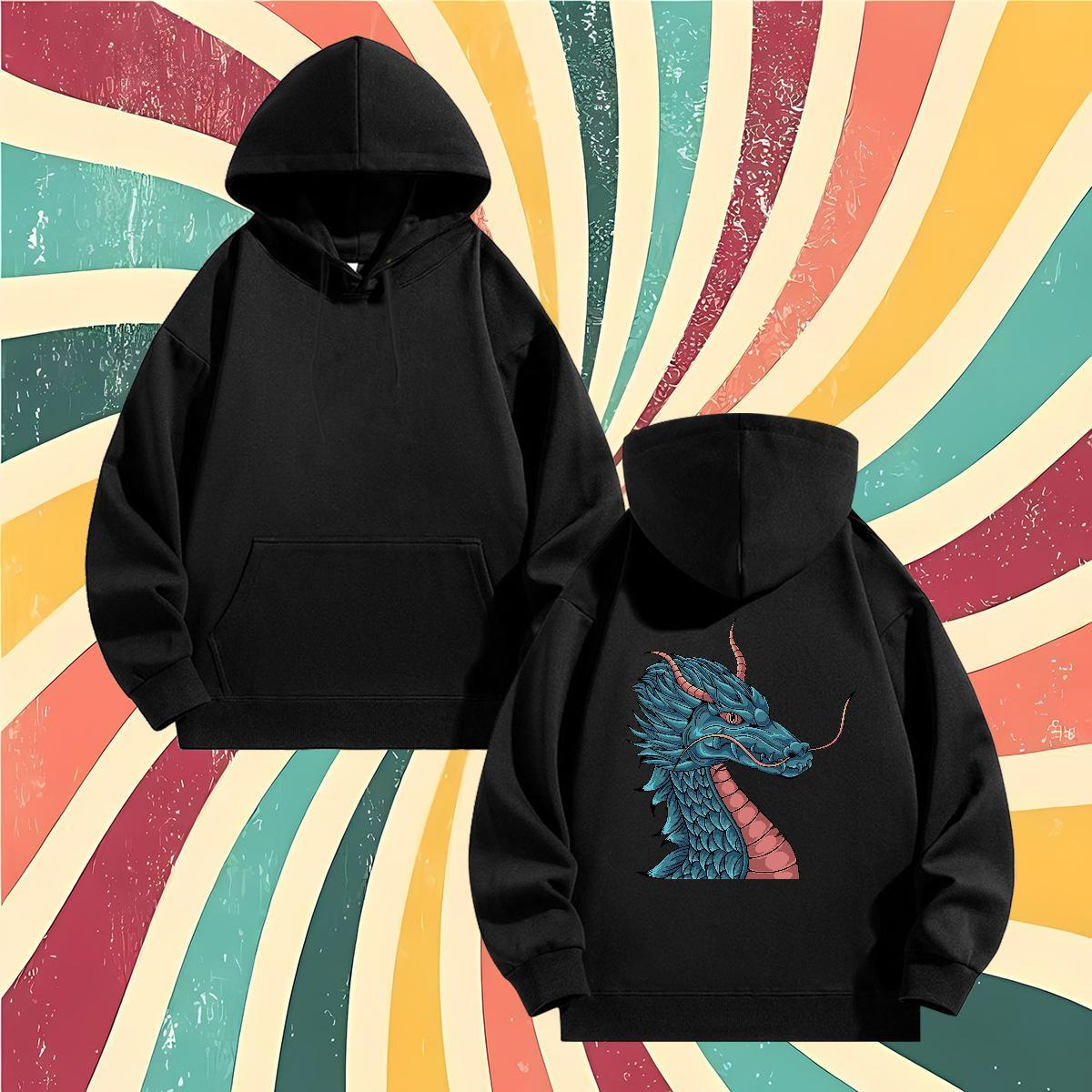 Designer Fashion Hoodie for Men Customized Print Loose Fit Men Tops Hoodie Top Hoodie Hip Hop Street Velvet Thick Drawstring Long Sleeve
