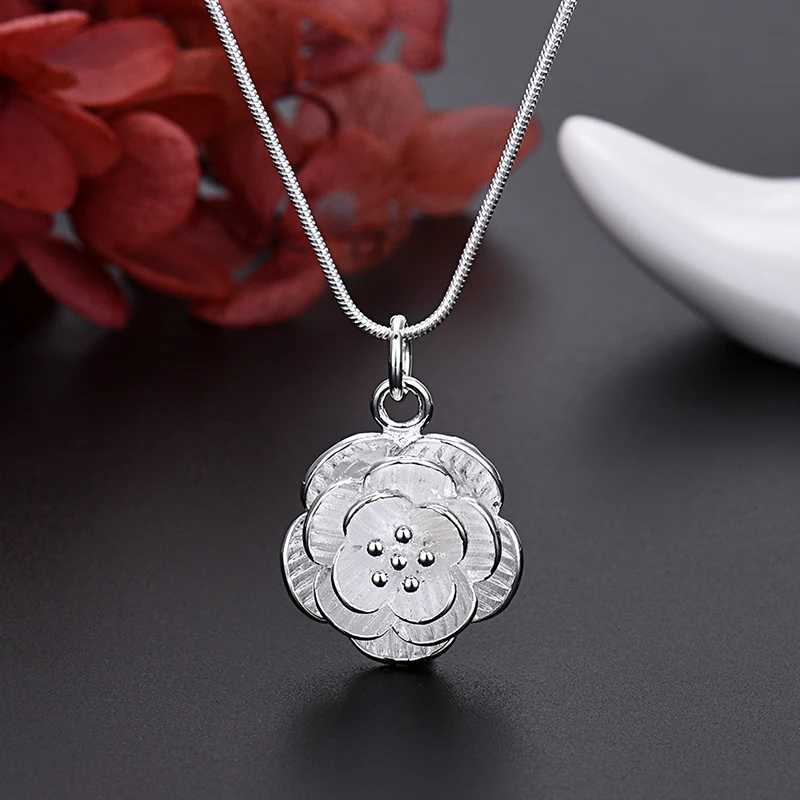 High quality 925 sterling silver charm flower necklace earrings bracelet jewelry suitable for warm retro sets wedding gift trends cute X241106