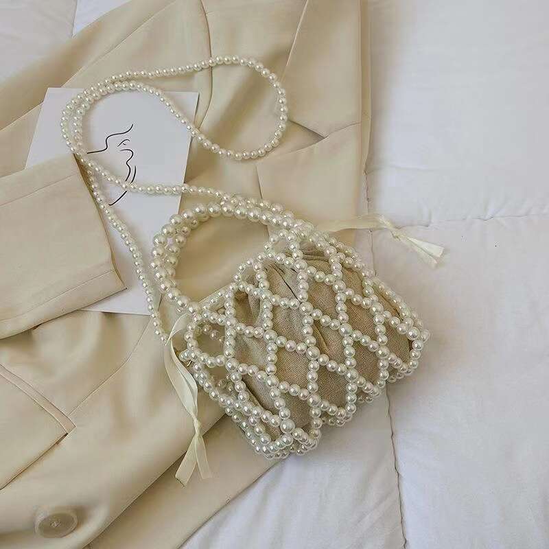 Designer Bag Fashion Lady Basket Handbag Summer Women's Shoulder Crossbody Bag Bohemia Travel Beach Bag Luxury Design Pearl Shopper Tote