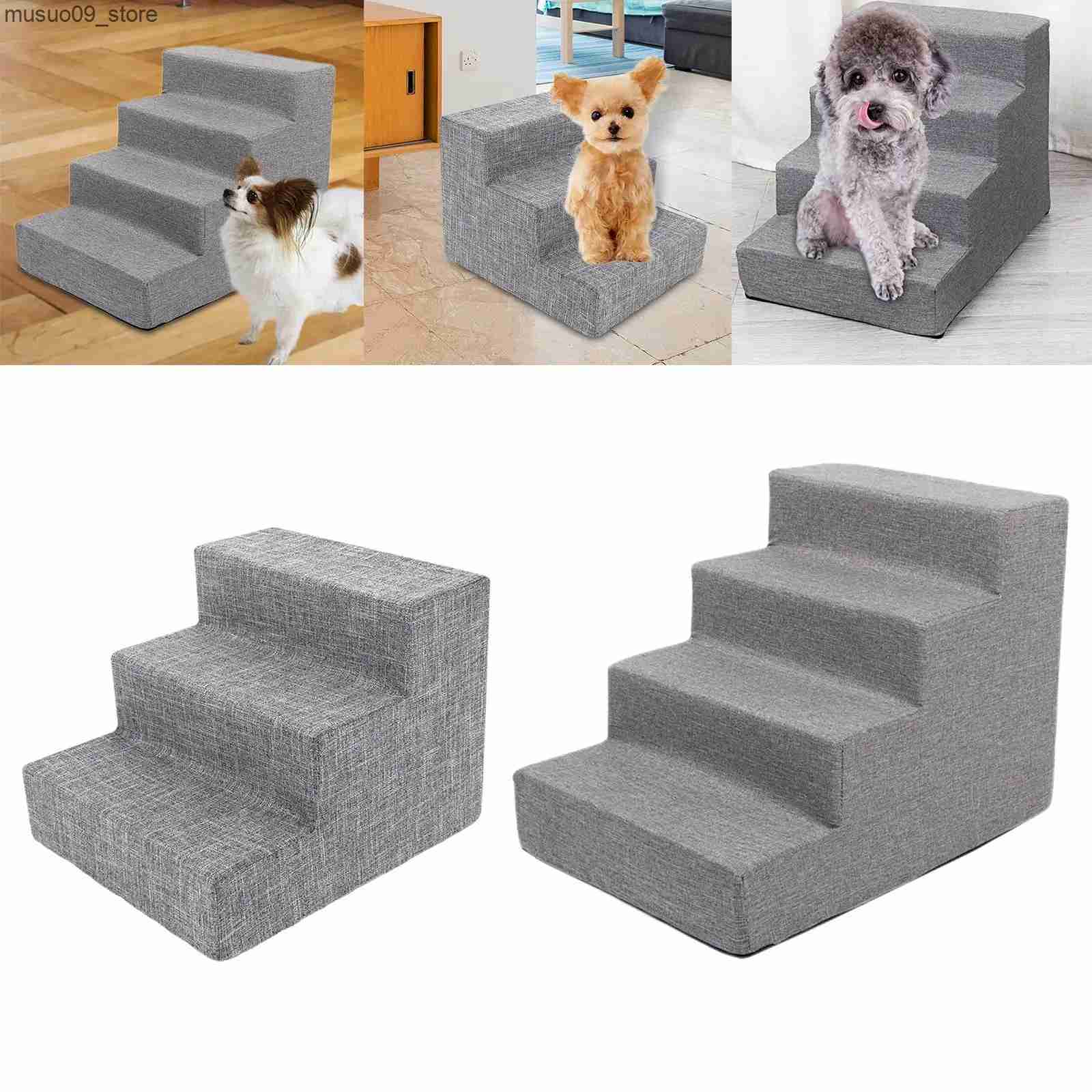 kennels pens Dog stairs for sofa beds pet stairs climbing dog ramps washable non slip ladders dog stairs for cat and dog supplies L240910