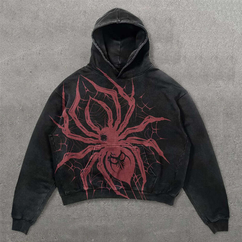 shanshi spider hoodie spider pattern sweatshirt pullover hoodie