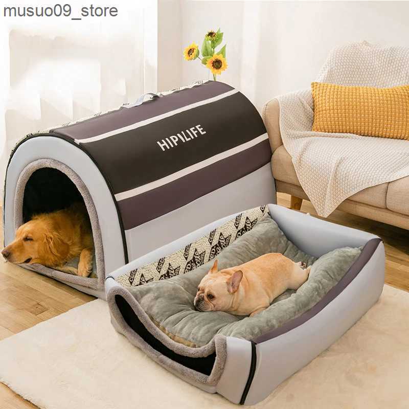 kennels pens New Winter Warm Folding Dog House Dog Bed Pet Supplies Small and Medium sized Dog Warm Pet Supplies Puppy Cave Sofa L240910