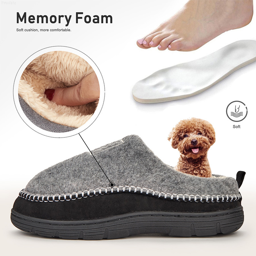 2025 New Designer Men's Home Sewing Thread Contrast Color Blurring Warm And Comfortable Memory Foam Indoor Shoes Winter Casual Slippers