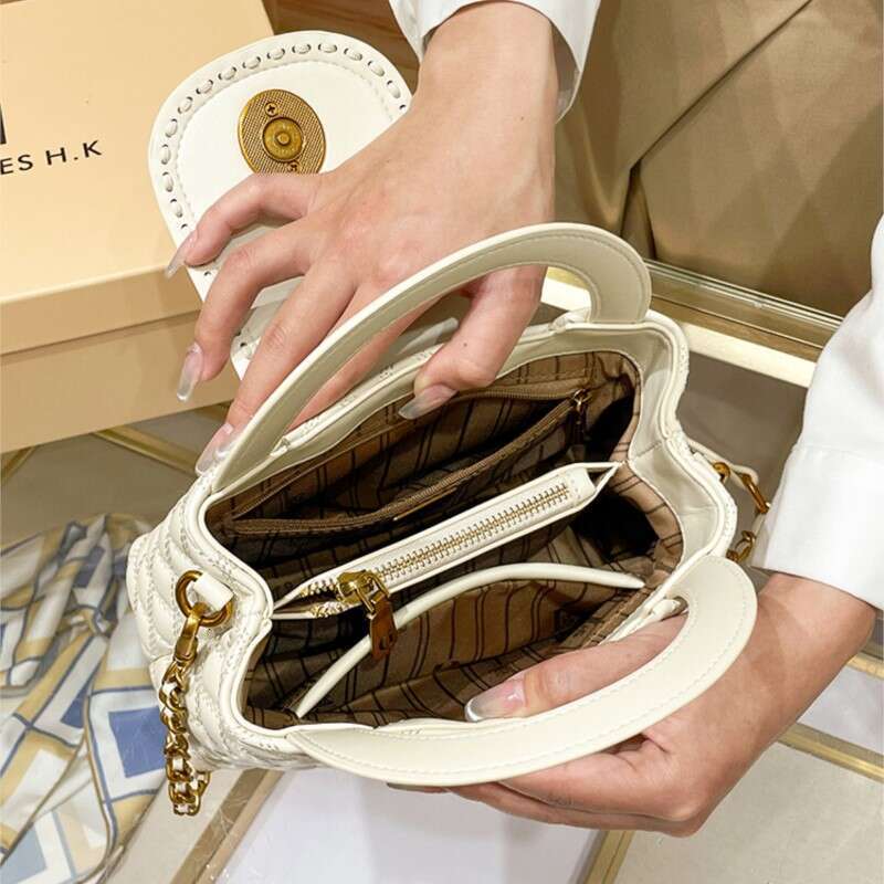 Designer Bag Brand Genuine Leather Women's Handbag, Diamond Grid Chain Bag, 2024 New High-End Single Shoulder Bag, Hand-Held Crossbody Bag