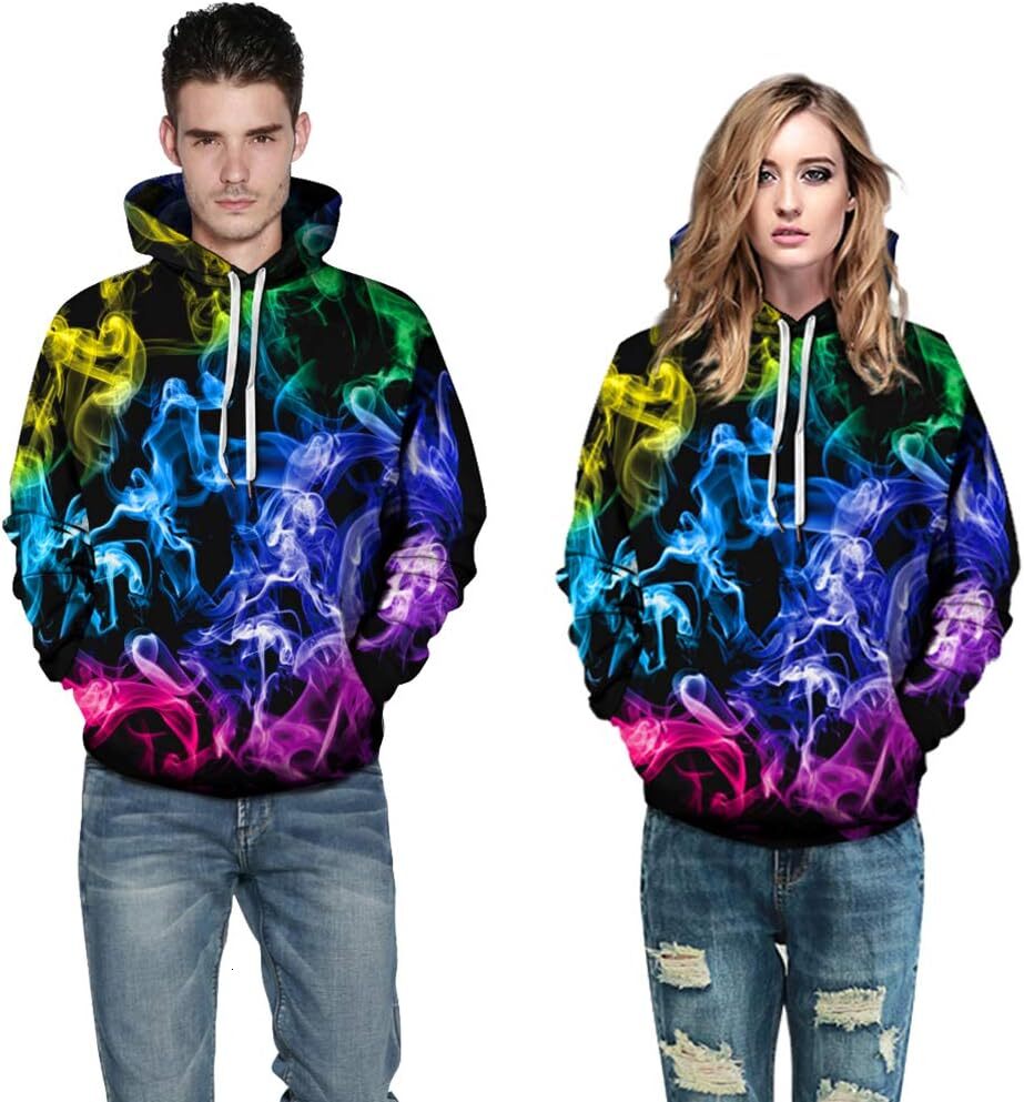 Hoodie for Mens Womens fashion Unisex Hoodies Novelty Print 3D Patternv Hooded Pullover Sweatshirt with Pocket Graphic handsome