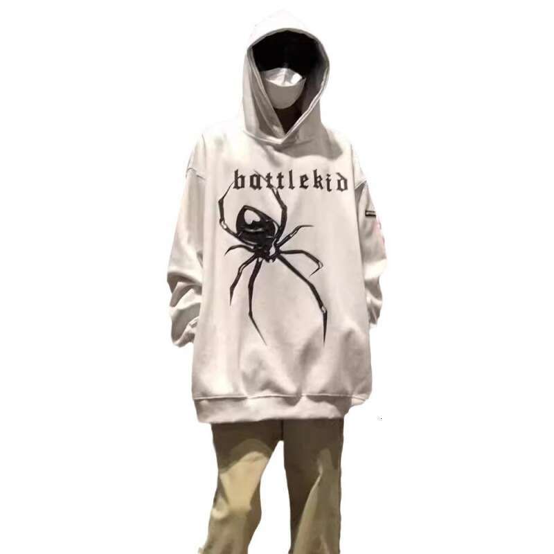 shanshi spider hoodie Trendy high hip-hop spider print hooded sweatshirt for men autumn and winter street loose hoodie jacket hoodie