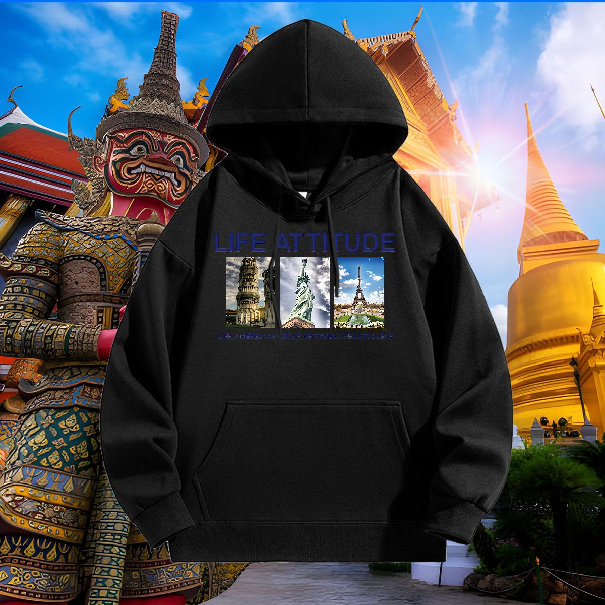 Fashion New Men's Hooded Sweatshirt Warm Hoodie for Man Woman Custom Print Plus Size Tops Street Casual Hooded Collar Breathable Thick Plush