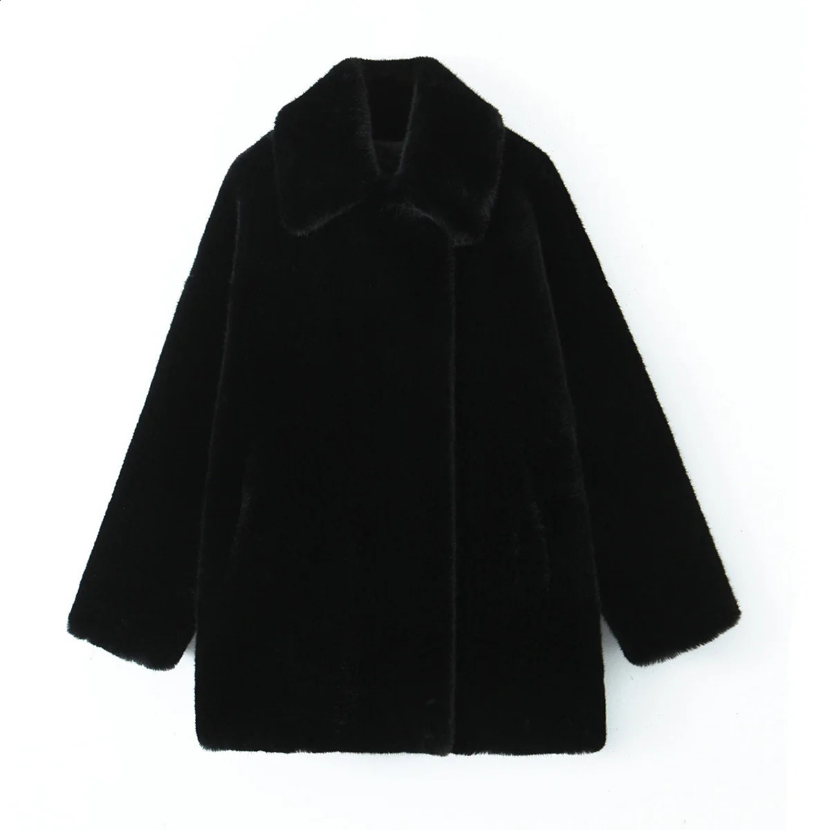 European and American style winter temperament versatile artificial fur effect coat jacket 241104