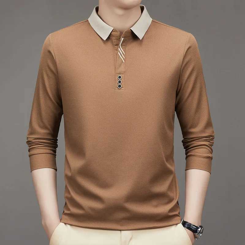 Autumn new mens long sleeved Sve shirt solid color business shirt mens shirt mens social shirt W241106