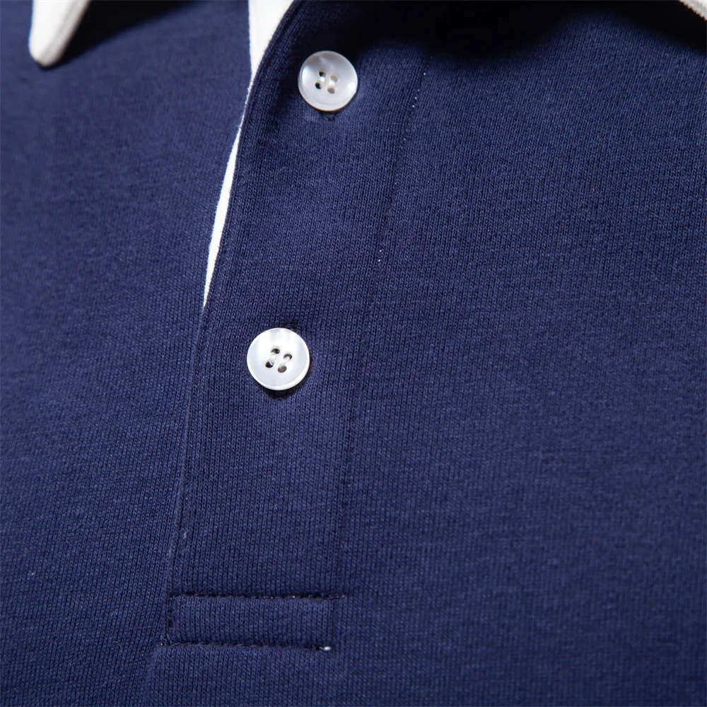 Autumn Fashion Polo Neck Sweatshirts for Men Casual and Social Wear Quality Cotton Mens Sweatshirts 241106