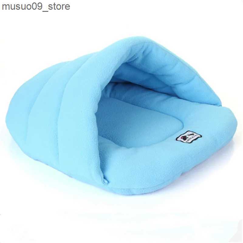 kennels pens New slipper style winter warm wool pet cat sleeping bag puppy bed with cushion pet rabbit squirrel hamster house L240910