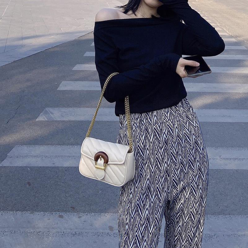 High End Horseshoe Buckle Fashion Designer Small Fragrance Light Luxury Handbag Shoulder Bag Niche Embroidered Thread Chain Crossbody Bag