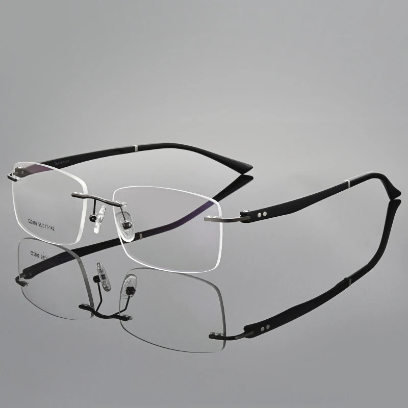 Ultralight Alloy Screwless Rimless Men Glasses Frame Eyewear Square Eyeglasses Myopia Prescription Spectacles Frameless 241105