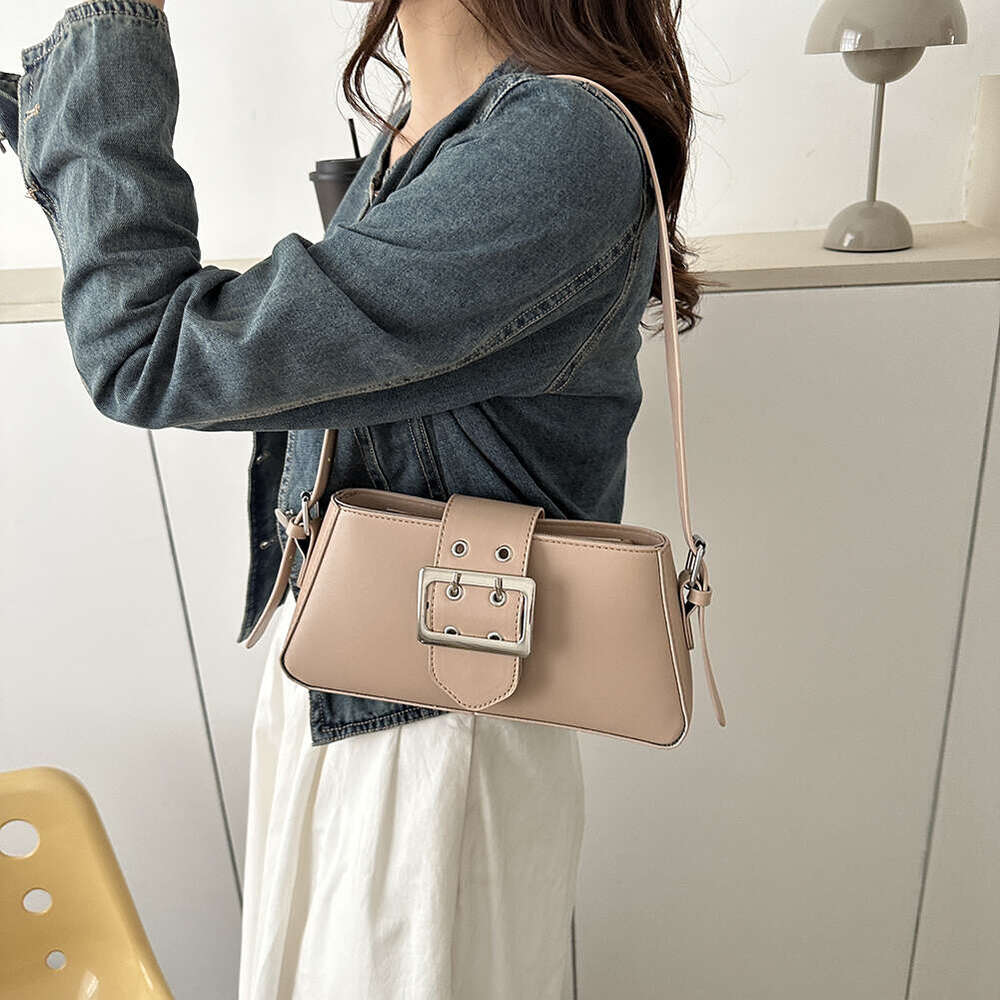 LITTLETON Hot Girls Y2K Armpit Fashion Gothic Shoulder Solid Color Ladies Handbag PU Leather Underarm Designer Tote Bag