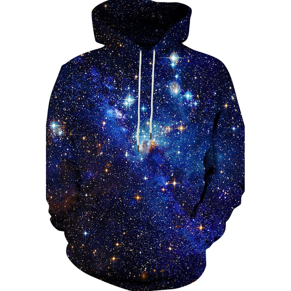 Hoodie for Mens Womens Neutral 3D printed hooded sweatshirt with space cover design, suitable for both men and women Graphic Cool Blue