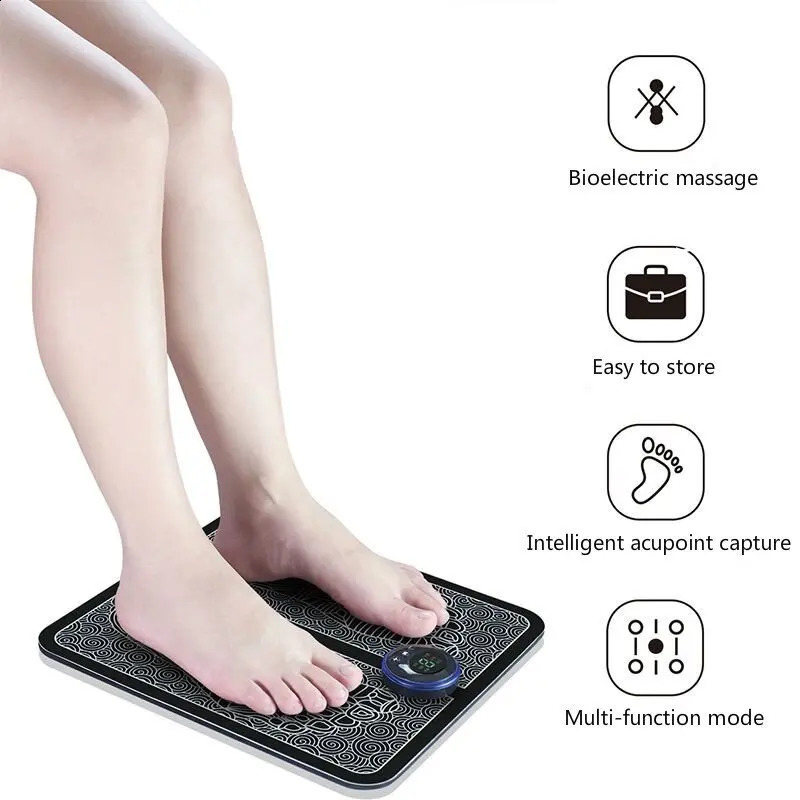 EMS electric foot massager pad relieves pain relaxes foot acupressure massage pad impacts muscles stimulates and improves blood circulation 241105