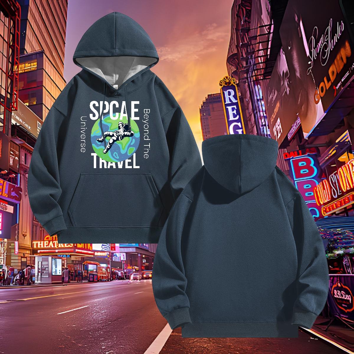 Fashion Casual Hoodie Daily Wear Popular Men Clothes Hoodie Long Sleeve Drawstring Anime Print Pullover Hoodie Warm Fleece