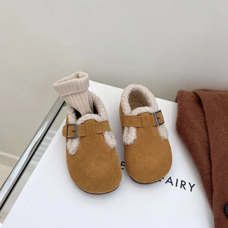 Winter Plush Kids Shoes Girls Boys Shoe Fashion Boots Cotton Thicken Warm Winter Shoes Toddler Girl Shoes Boys Boot 241106
