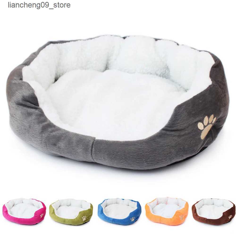 kennels pens 50 * 40cm super cute 6-color winter villas used for warmth cotton pet products small cat bed soft basket dog mat L240910