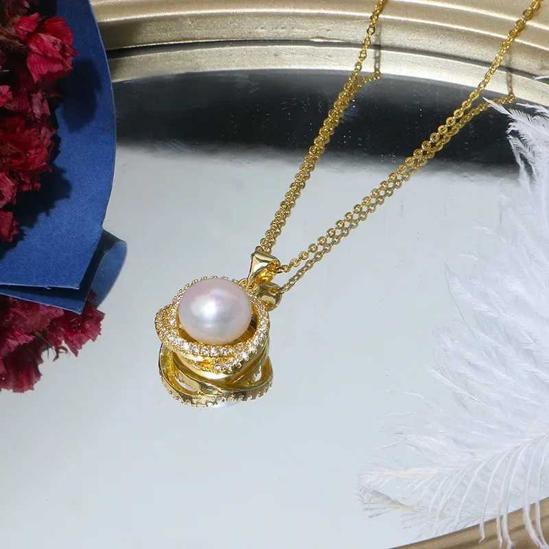 Newly inlaid zircon pearl necklace ring and earring set suitable for daily accessories party jewelry birthday gifts and more X241106