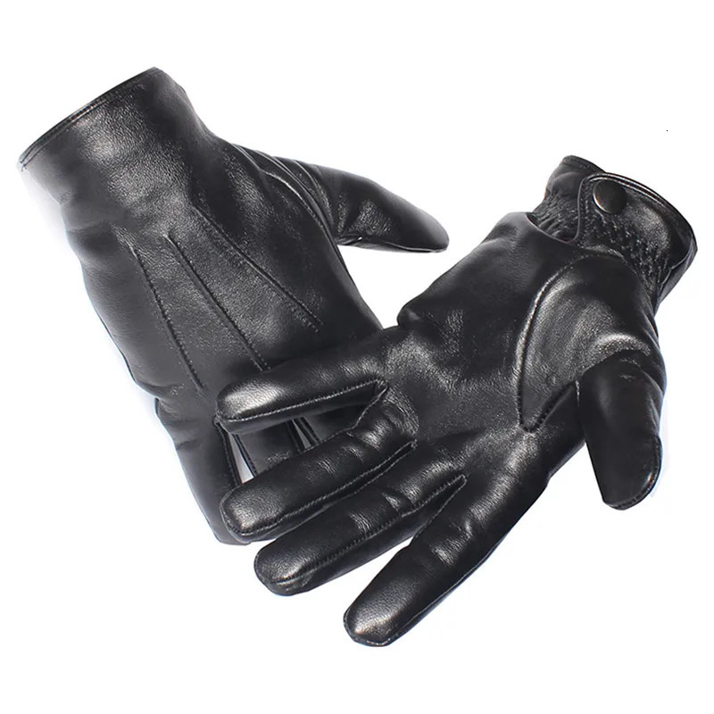 GOURS Winter Gloves Mens Genuine Leather Gloves Touch Screen Black Sheepskin Wool Lining Warm Driving Gloves GSM050 241106