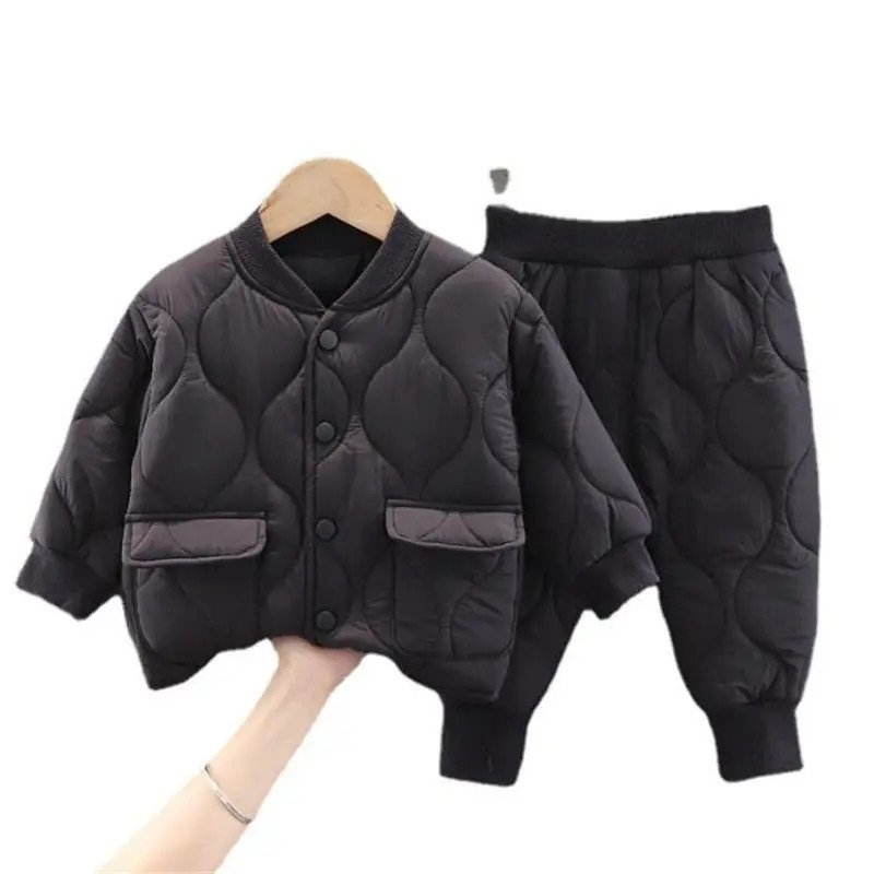Winter Autumn Baby Boys Clothes Full Sleeve Parkas Pants 2pcsSet Cotton Warm Ski Suit Children Clothing Toddler Tracksuits 241106