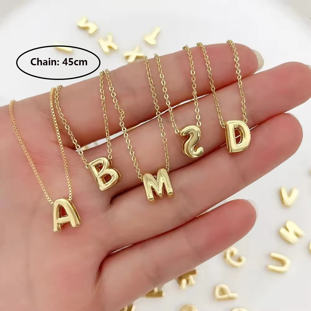 10pcs Fashion Initials Pendant Letter Name Necklace Womens Gold Chain from A to Z Letter Charm Jewelry 241106