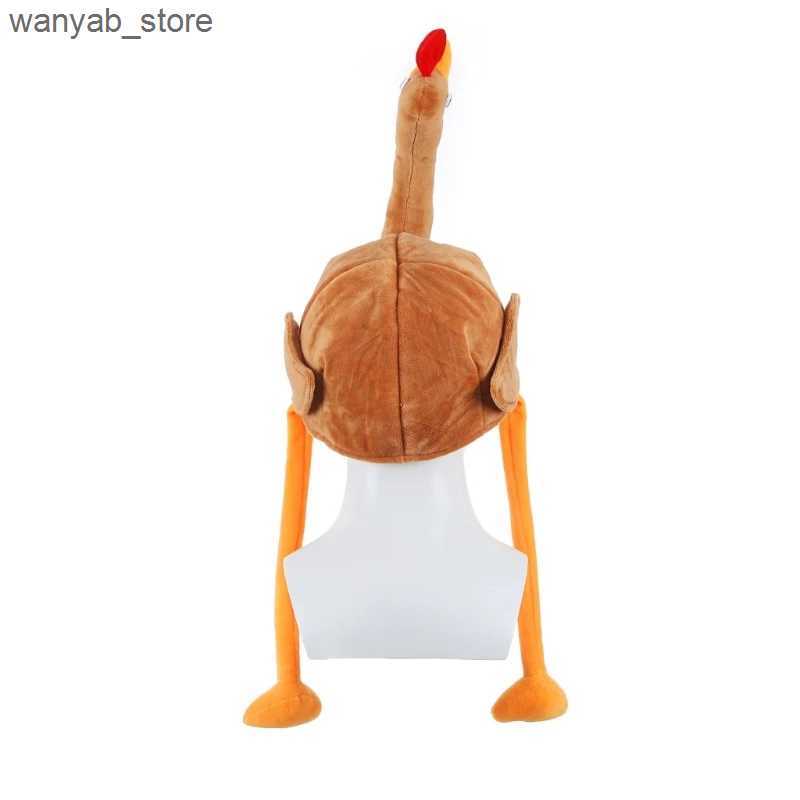 Wide Brim Hats Bucket Hats Plush Turkey Thanksgiving Turkey Hat Novelty Cooked Chicken Secret Santa Fancy Costume Dress Up Party Decoration L240910