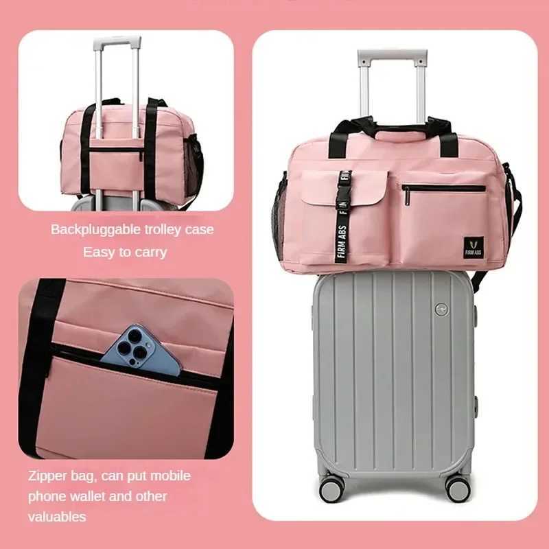 Large acity Dry and Wet Separation Travel Bag with Shoe Bin Can Be Set Rod Box Portab Sports Bag Fitn Gym BagXJ241106