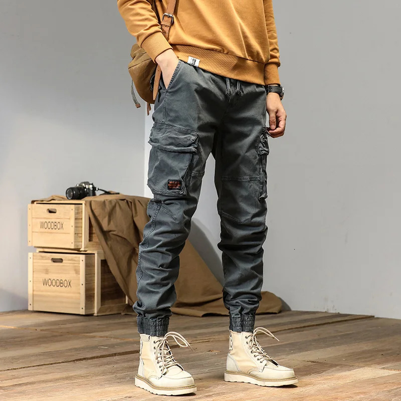 CAAYU Joggers cargo pants mens casual Y2k multi pocket mens Trouser sports pants streetwear Techwear tactical track black pants mens 241106