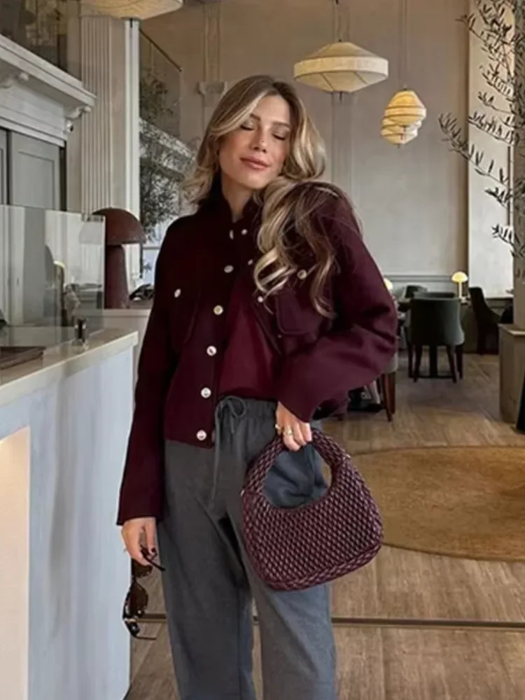Autumn Elegant O Neck Long Sleeve Coat Female Fashion Single Breasted Pocket Jackets 2024 Winter Office Lady Street Overcoat 241106