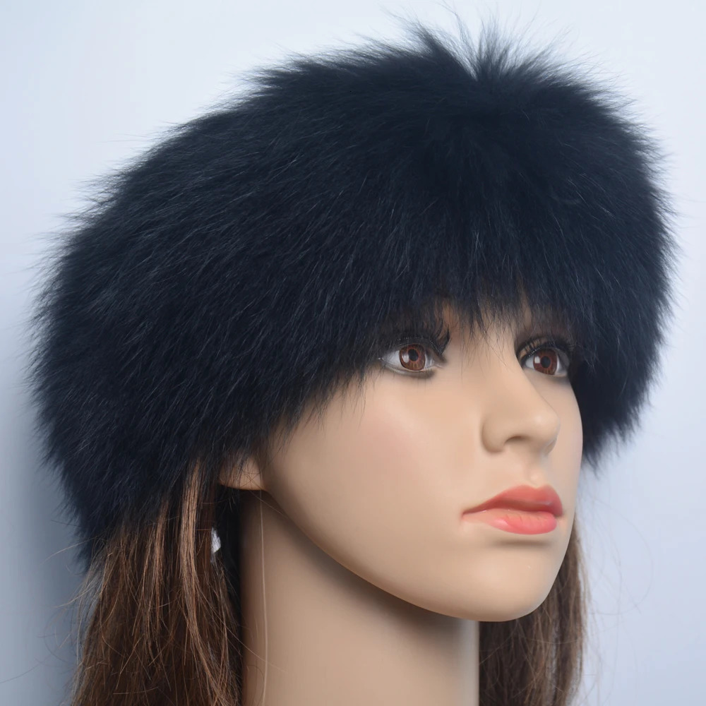 2024 Fashion Lady Real Fox Fur Scarf for Girls Warm Soft Knitted Good Elasticity Real Fox Fur Headband Fox Fur Ring Scarf 241106