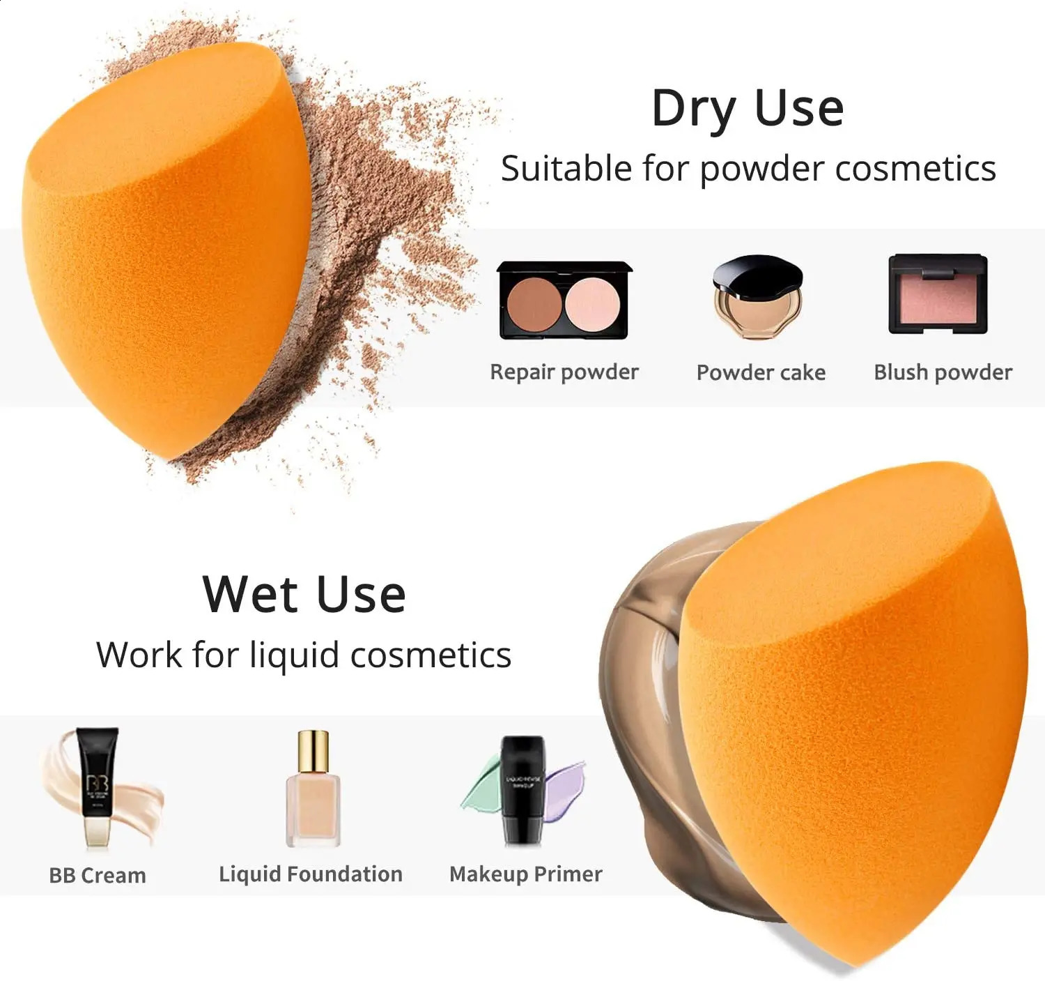 10 piece cosmetic sponge latex free mixer cosmetic sponge set for basic concealer and powder dual purpose cosmetic tools 241105