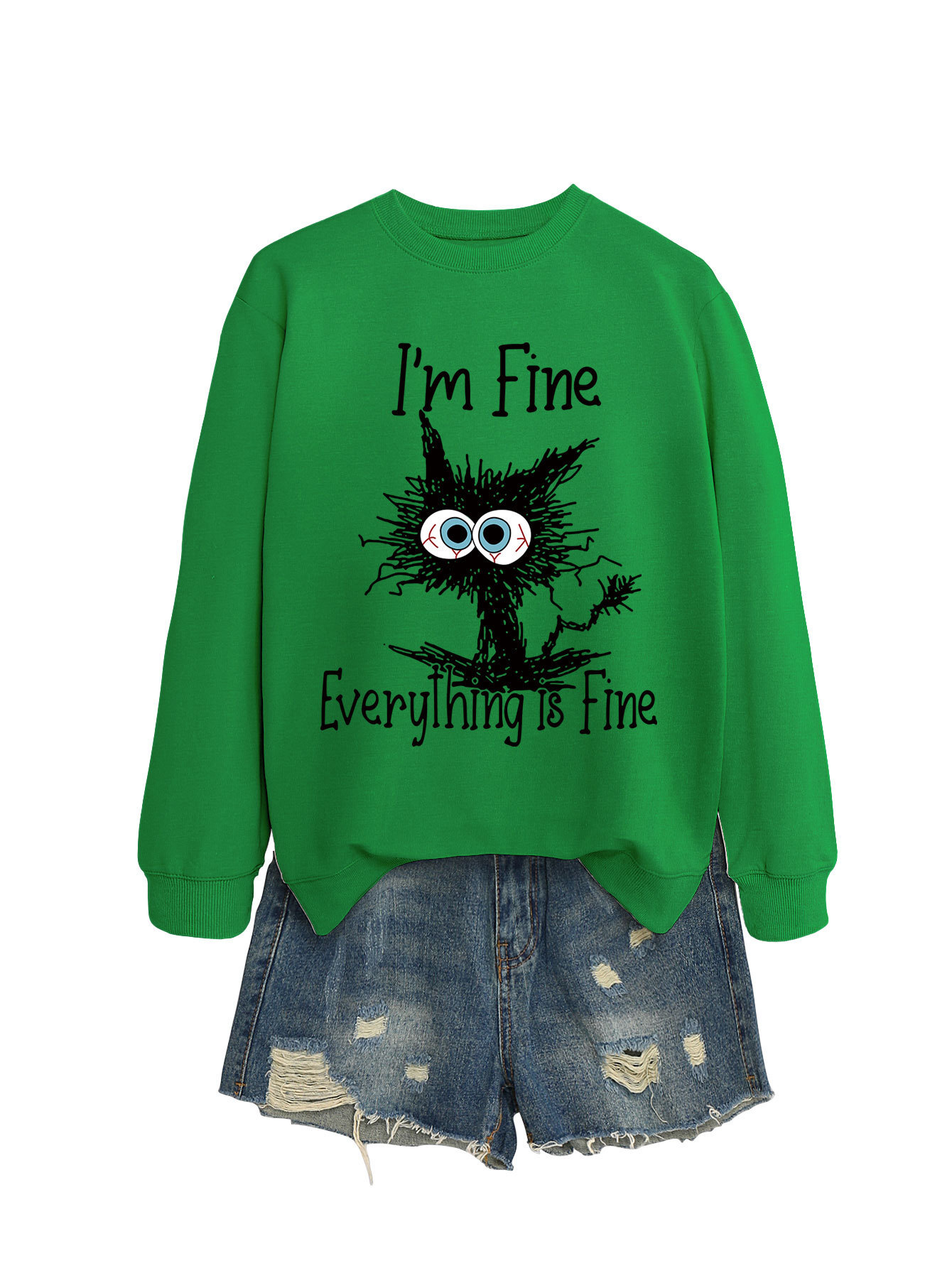 New Designer Women's Hoodie I'm Everything Is Fine Fun Printed Autumn/Winter Collection Fashion Hoodie