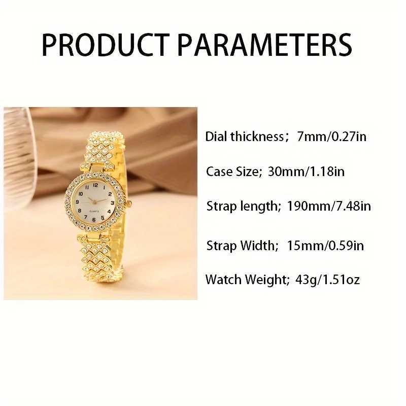1 rhinestone decorated quartz analog watch and 5 jewelry sets Childrens Day gift X241106