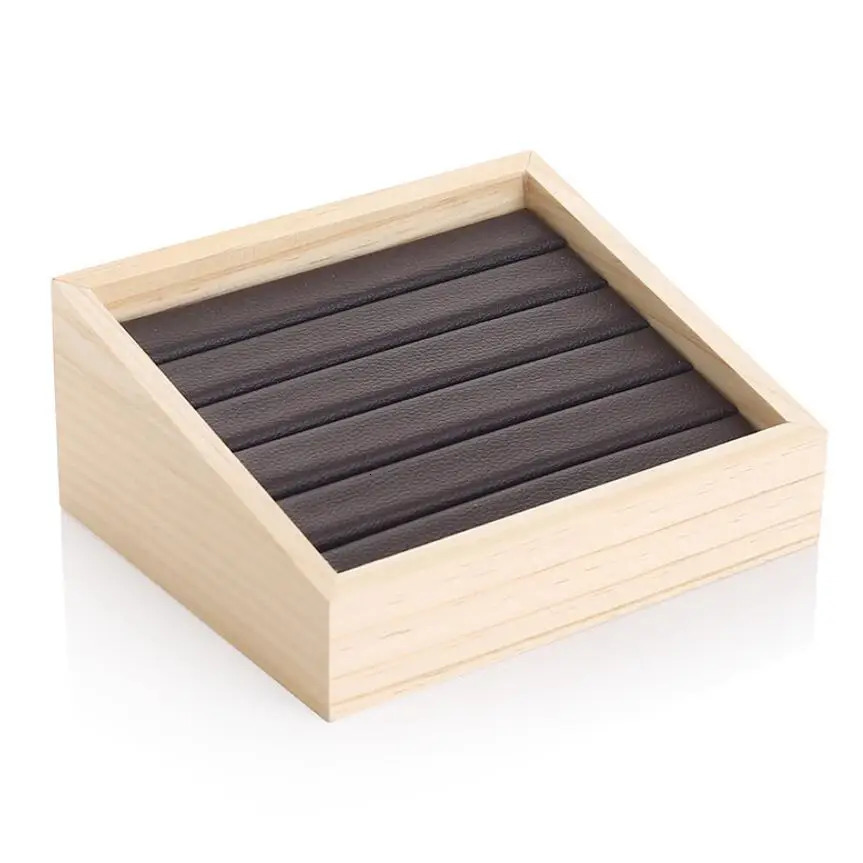 Ring holder bamboo velvet jewelry display tray box earrings necklace bracelet pendant display organizer jewelry storage fashion 241106