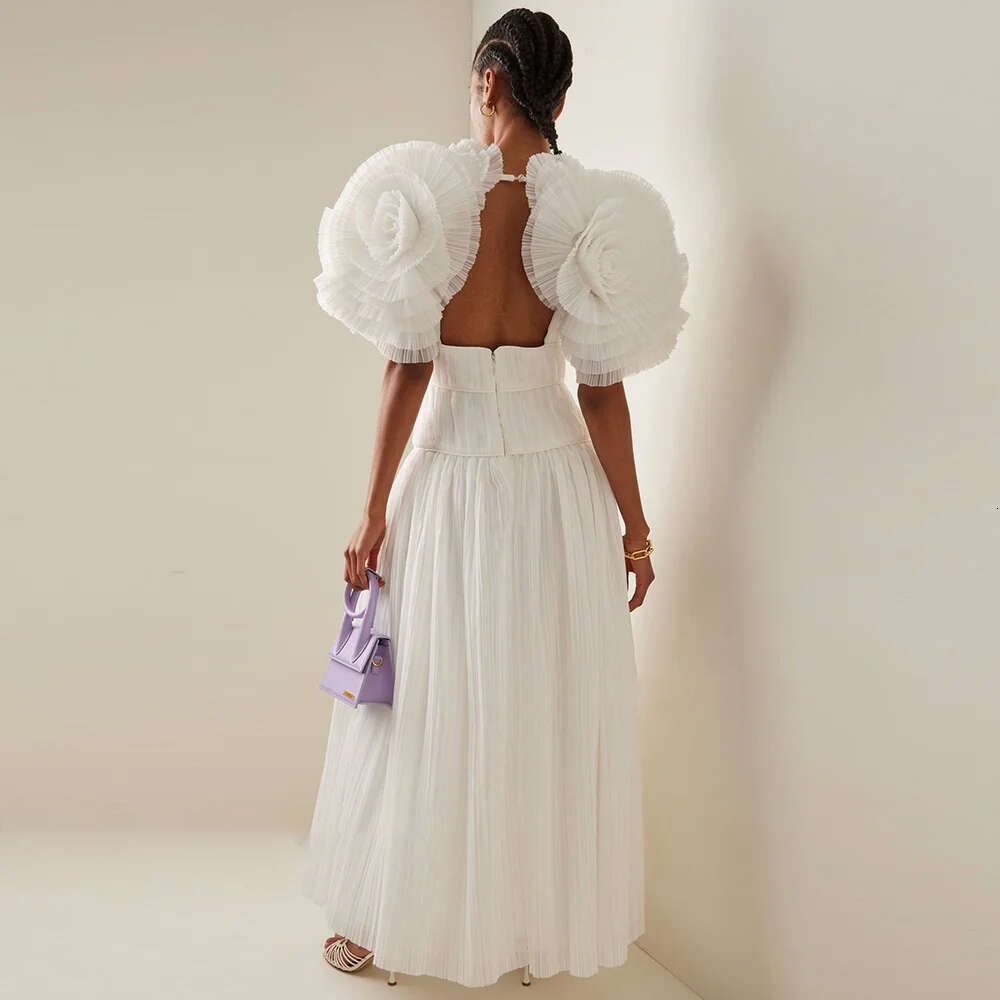 Special Ocns A- Ruffle Scoop Necke or-Length Short Sleeves tail Dresses Zipper Up Evening Dress bc19733