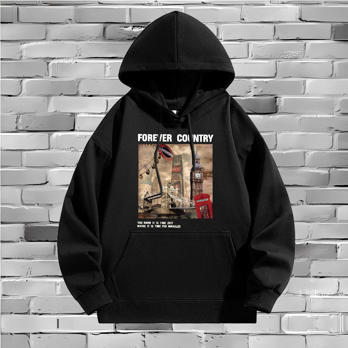 Free Shipping Hoodie High Quality Men's Hooded Sweatshirt Anime Print Clothings Hip Hop Street Breathable Long Sleeve Thick Fleece