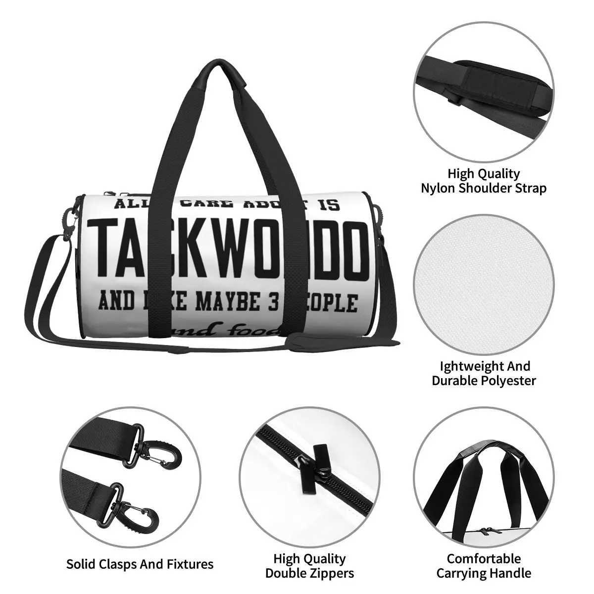 Men Travel Bag All I Care About Is Taekwondo And Like Maybe Gym Bag Large Outdoor Custom Handbag Novelty Yoga Sports BagXJ241106