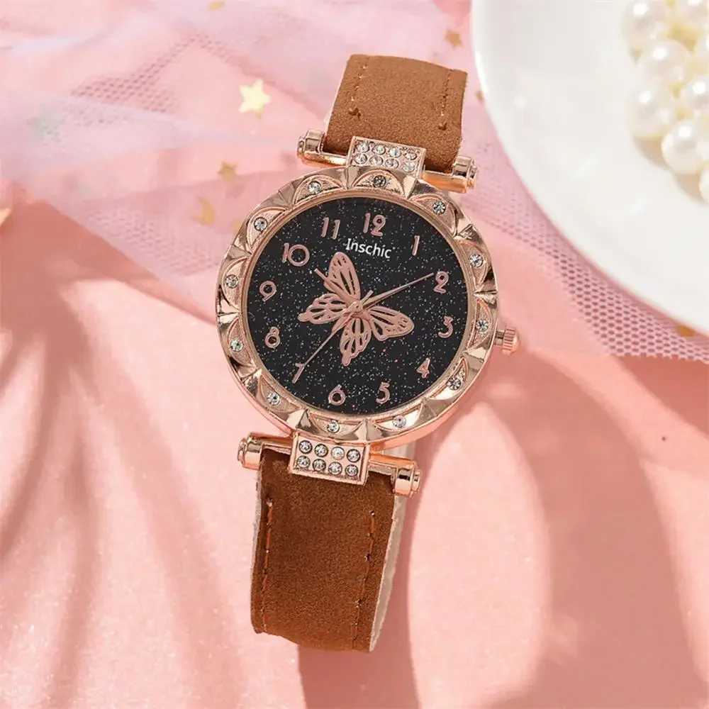 1/2PCS thermometer set quartz watch luxury crystal rhinestone pearl quartz watch bracelet set no box X241106