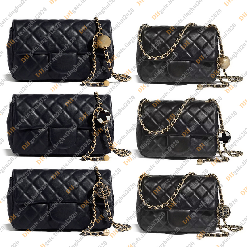 Ladies Fashion Casual Designe Luxury Classic Flap Gold Ball Bag Lambskin Chain Bag Crossbody Shoulder Bag TOTE Handbag Top Mirror Quality AS1786 AS1787 Purse Pouch
